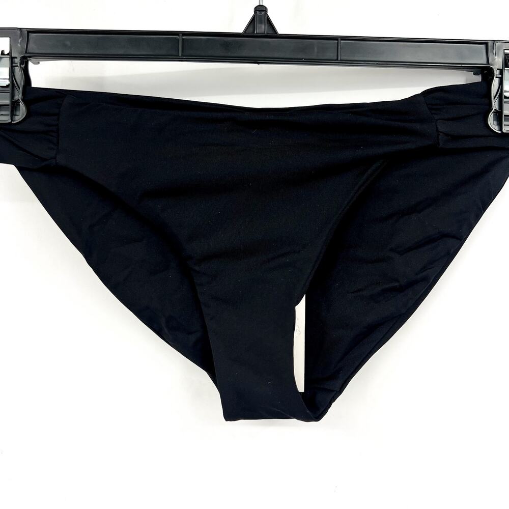 BECCA Women's Muse Side Ruched Bikini Bottoms Small Black Hipster NWT - Picture 5 of 13